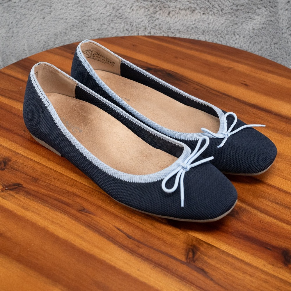 Vionic Klara Knit Womens Size 8 US Skimmers Classic Navy Blue Ballet Flats Shoes